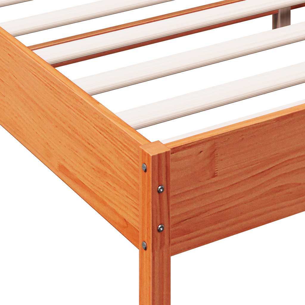 sengeramme uden madras 90x190 cm massivt fyrretræ gyldenbrun - Image 7