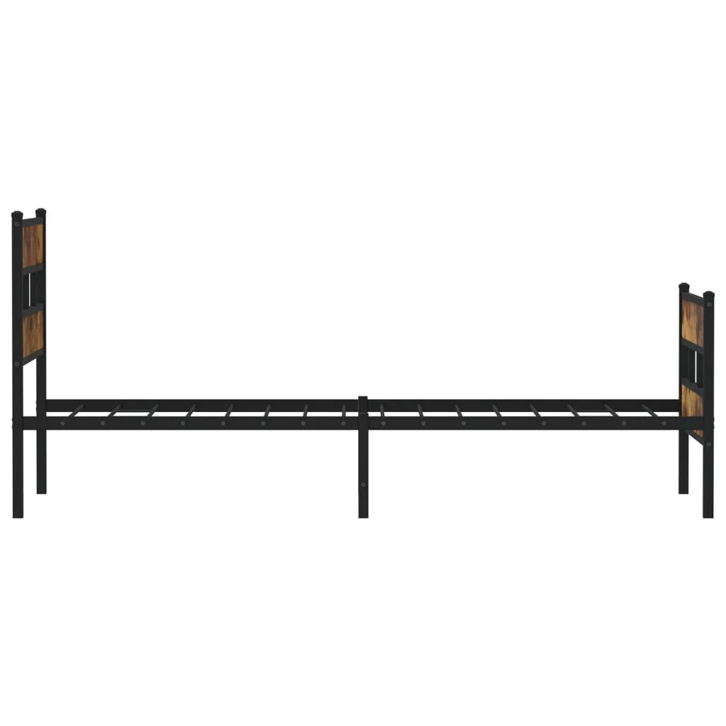 sengeramme uden madras 90x190 cm metal røget egetræsfarve - Image 5