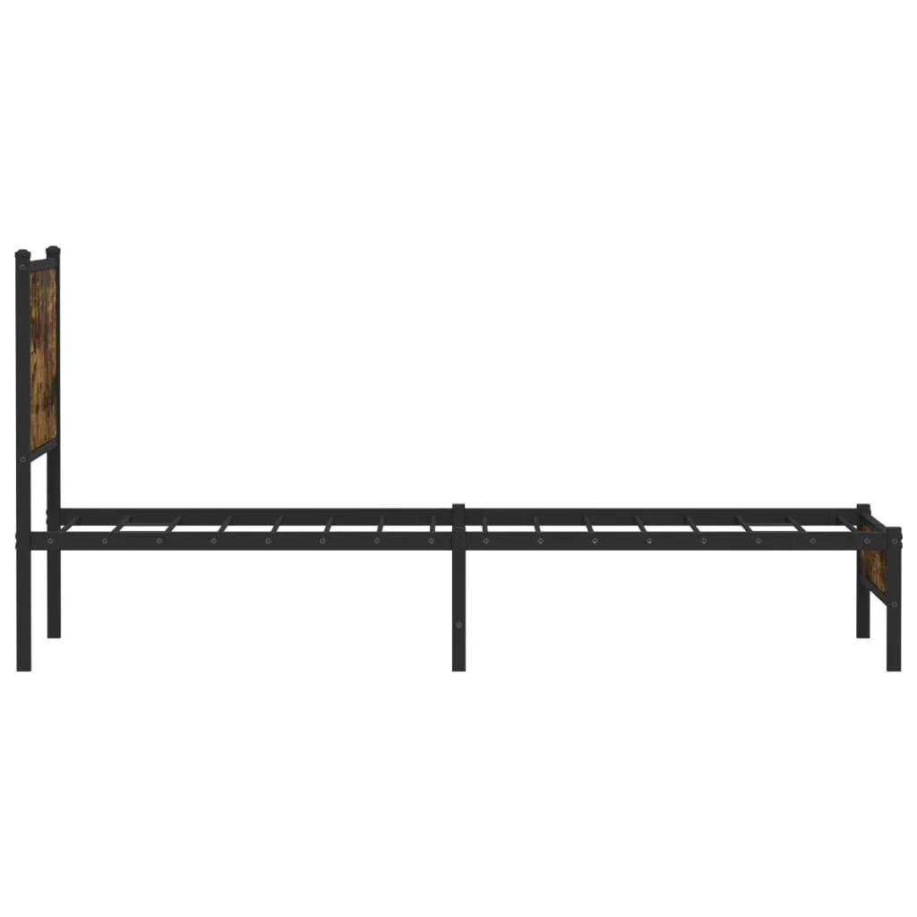 sengeramme uden madras 90x190 cm metal røget egetræsfarve - Image 6