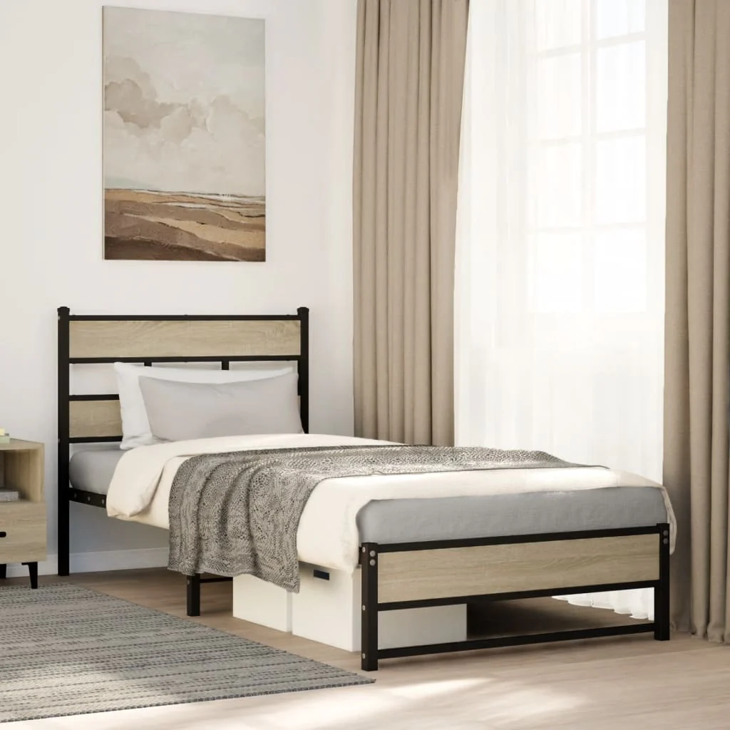 sengeramme uden madras 90x190 cm metal sonoma-eg
