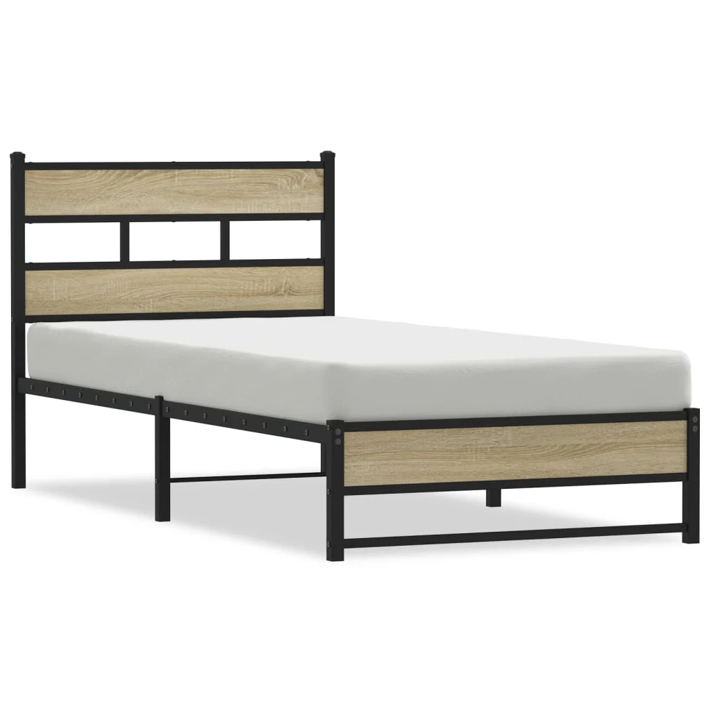 sengeramme uden madras 90x190 cm metal sonoma-eg - Image 2