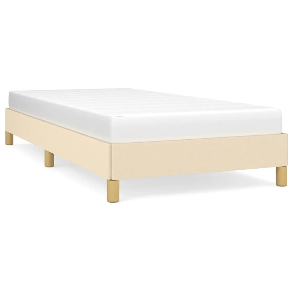 sengeramme uden madras 90x190 cm stof cremefarvet - Image 2