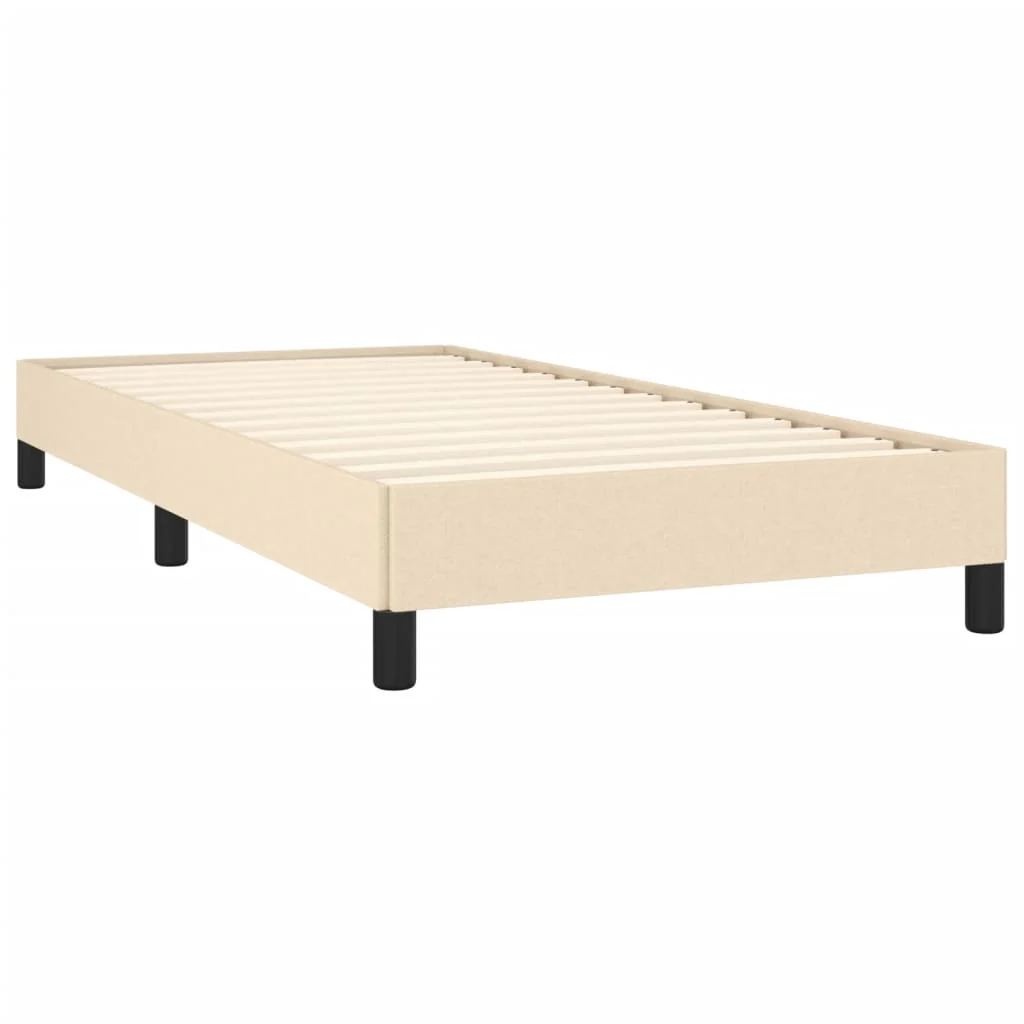sengeramme uden madras 90x190 cm stof cremefarvet - Image 4