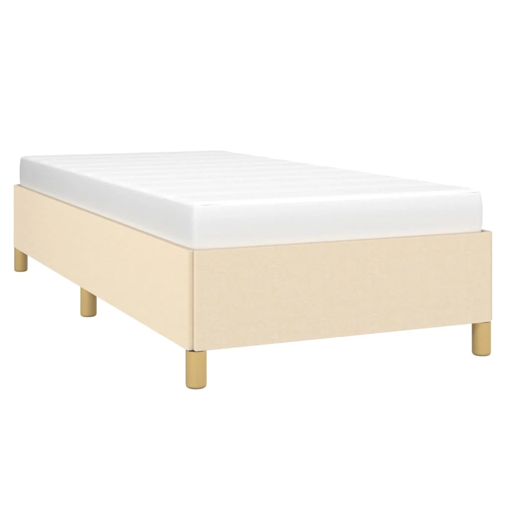 sengeramme uden madras 90x190 cm stof cremefarvet - Image 3