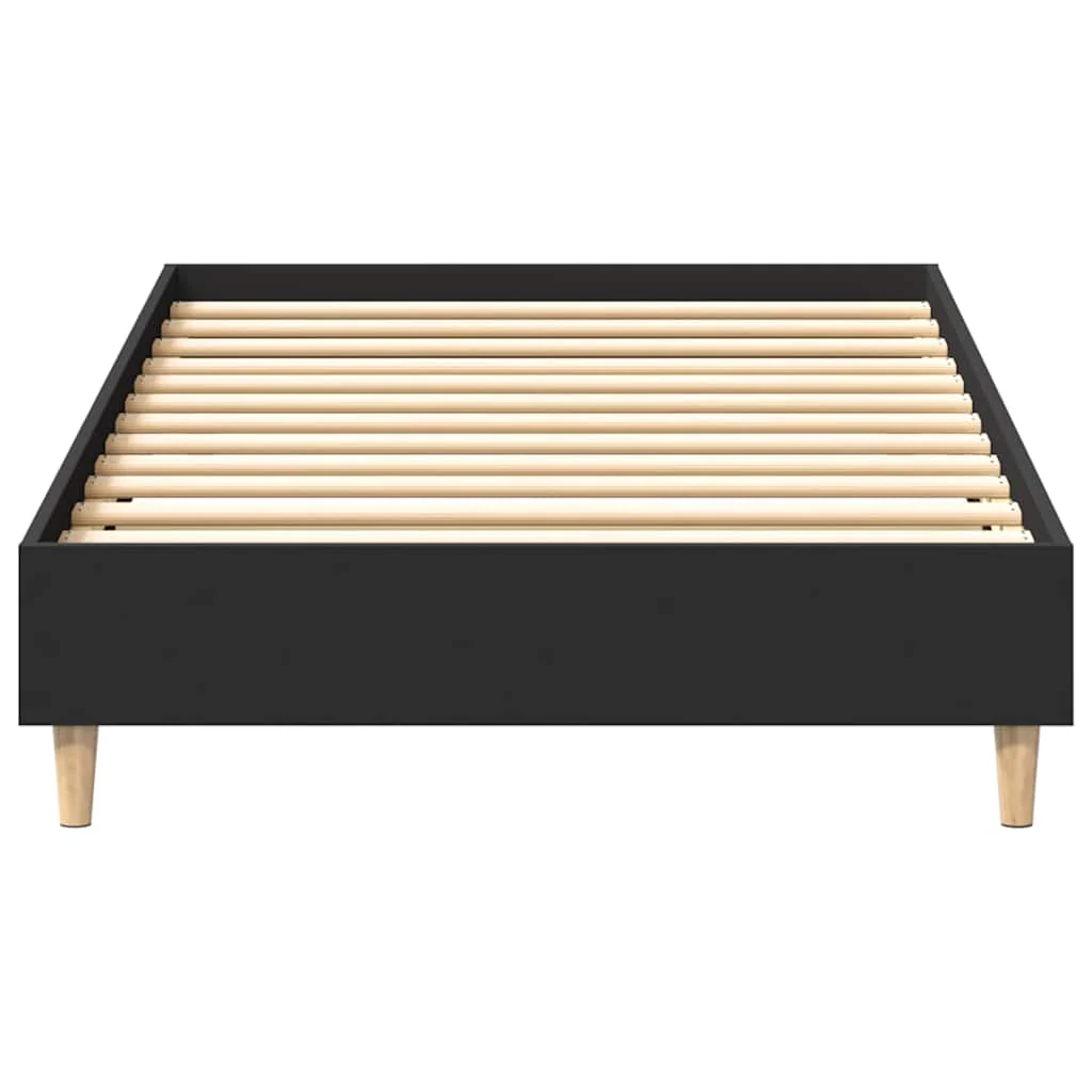 sengeramme uden madras 90x200 cm konstrueret træ sort - Image 5