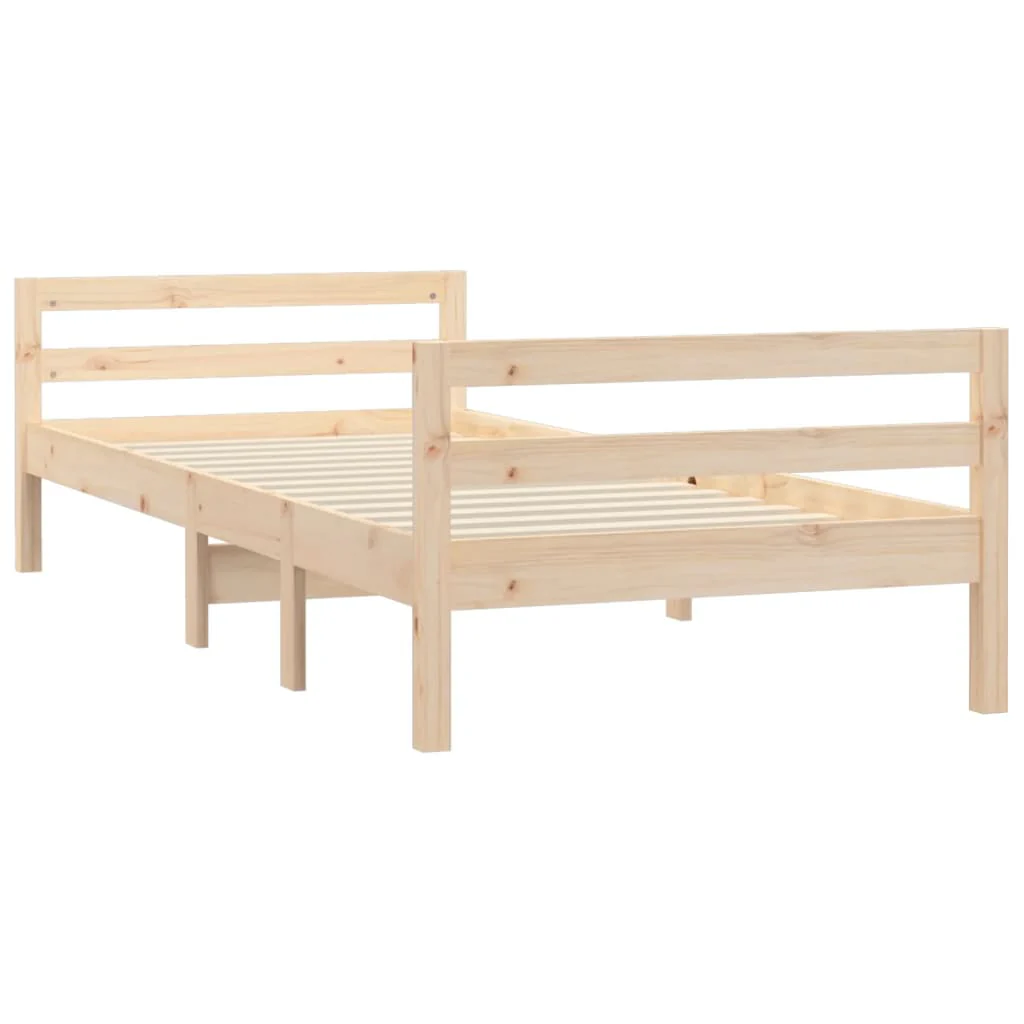 sengeramme uden madras 90x200 cm massivt fyrretræ - Image 4
