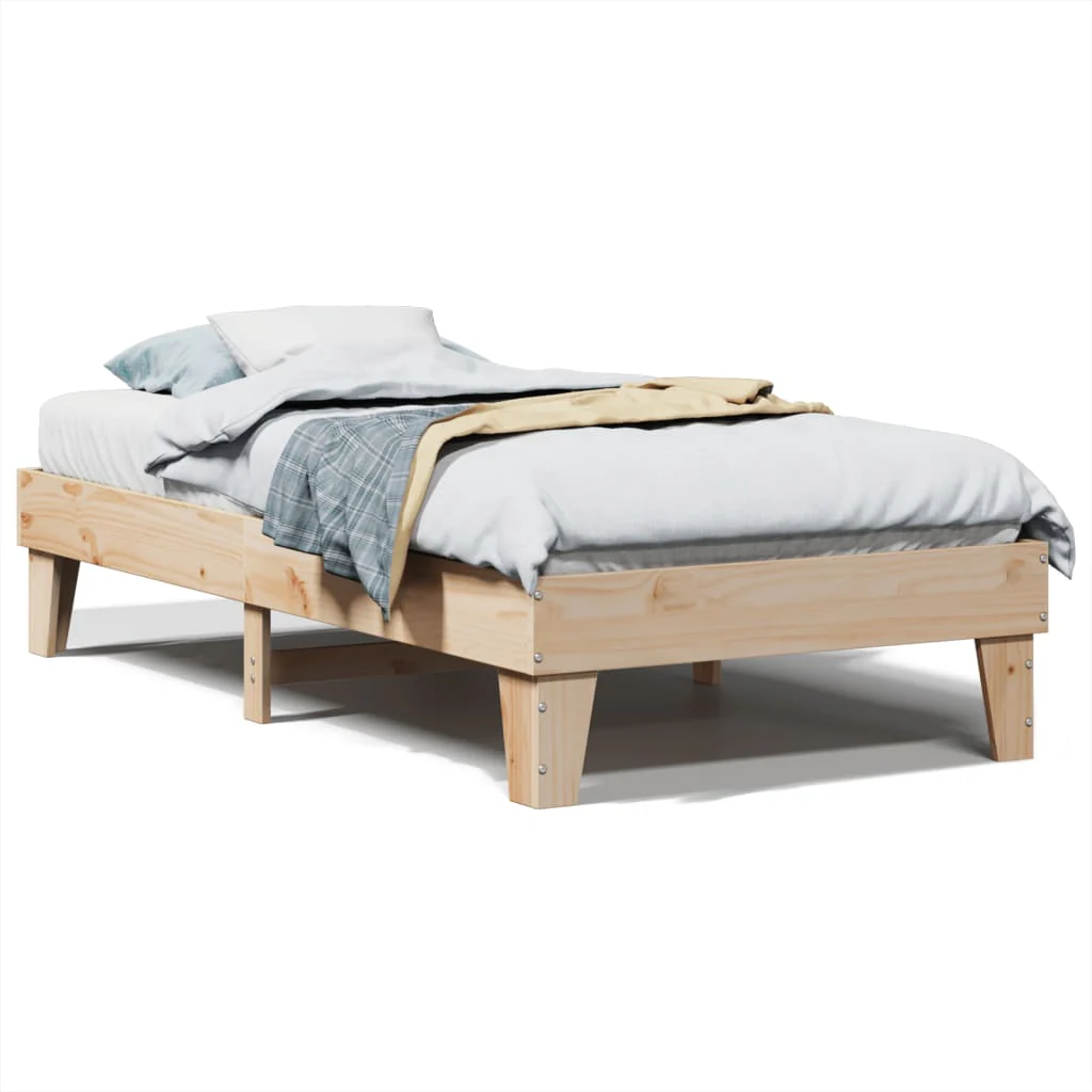 sengeramme uden madras 90x200 cm massivt fyrretræ - Image 2