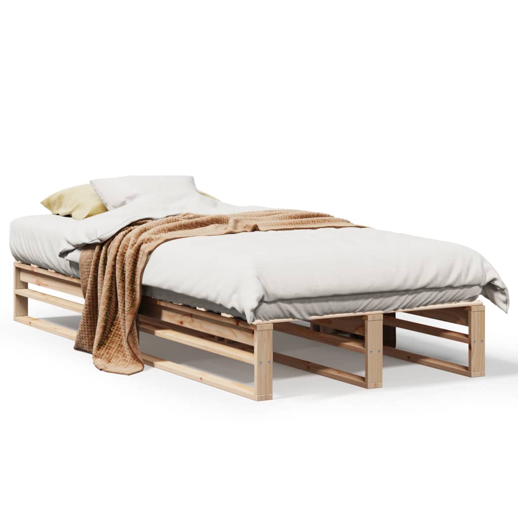 sengeramme uden madras 90x200 cm massivt fyrretræ - Image 2