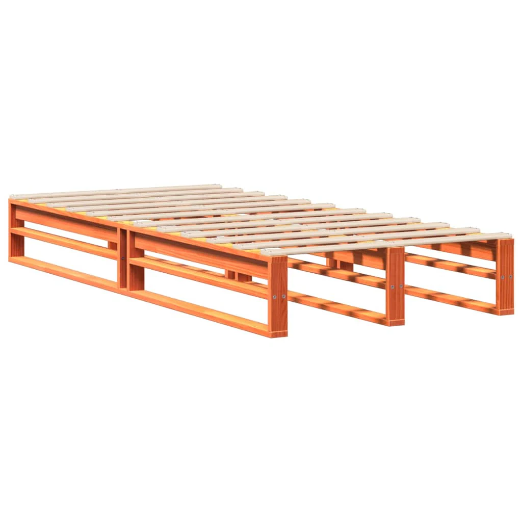 sengeramme uden madras 90x200 cm massivt fyrretræ gyldenbrun - Image 3
