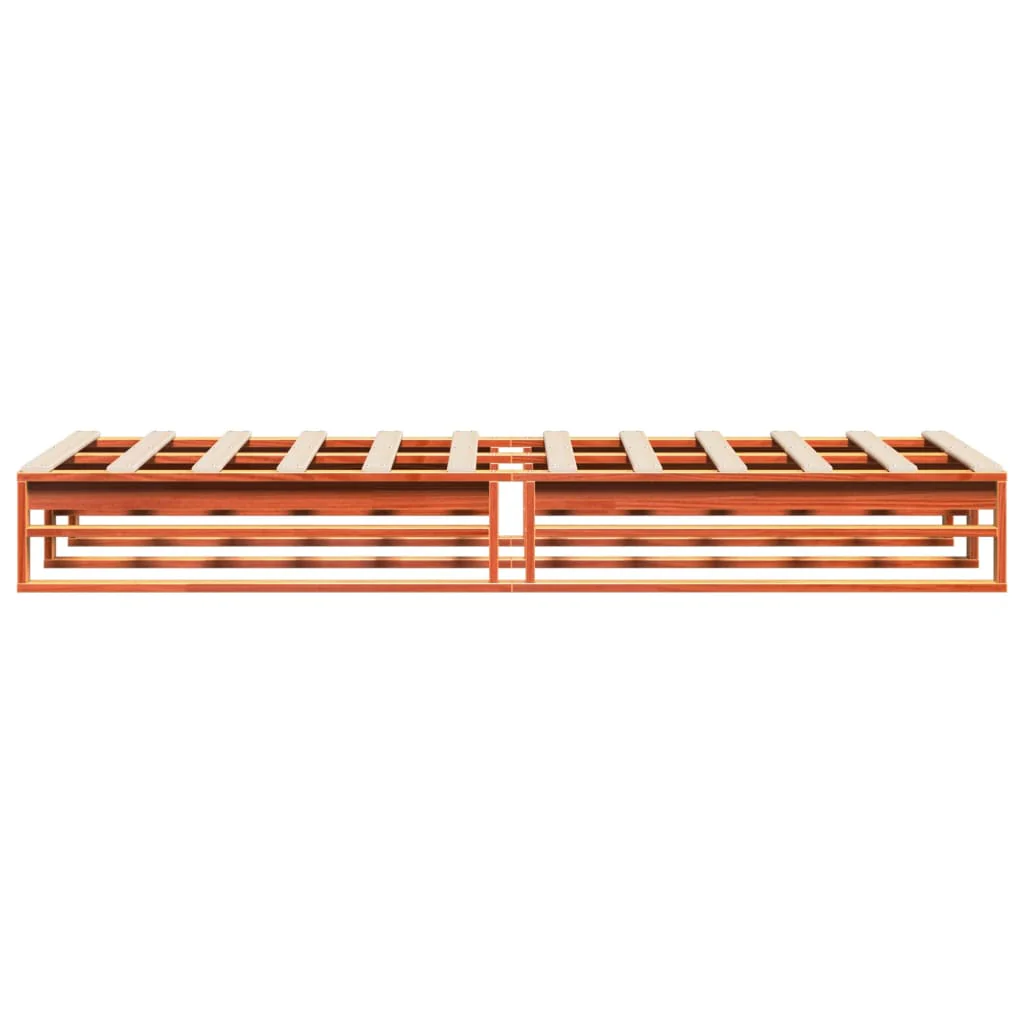 sengeramme uden madras 90x200 cm massivt fyrretræ gyldenbrun - Image 5