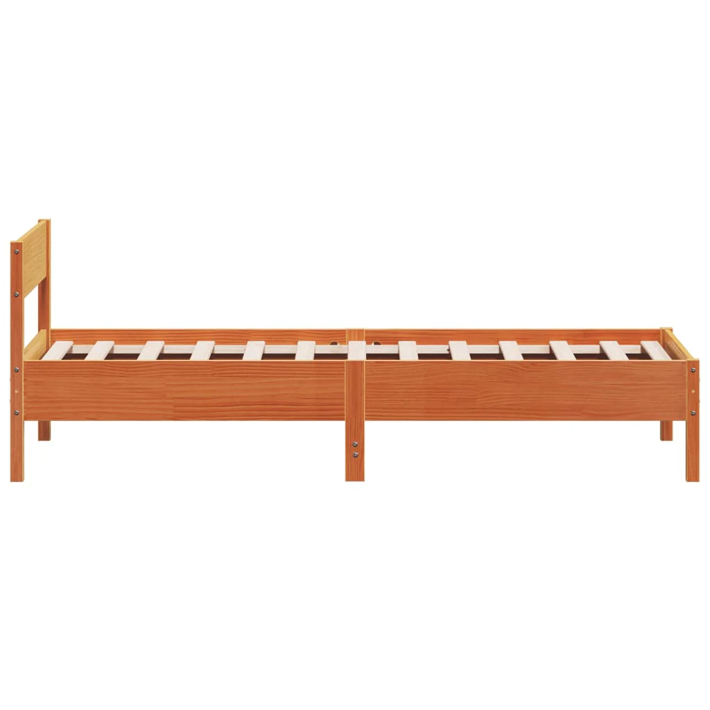 sengeramme uden madras 90x200 cm massivt fyrretræ gyldenbrun - Image 5