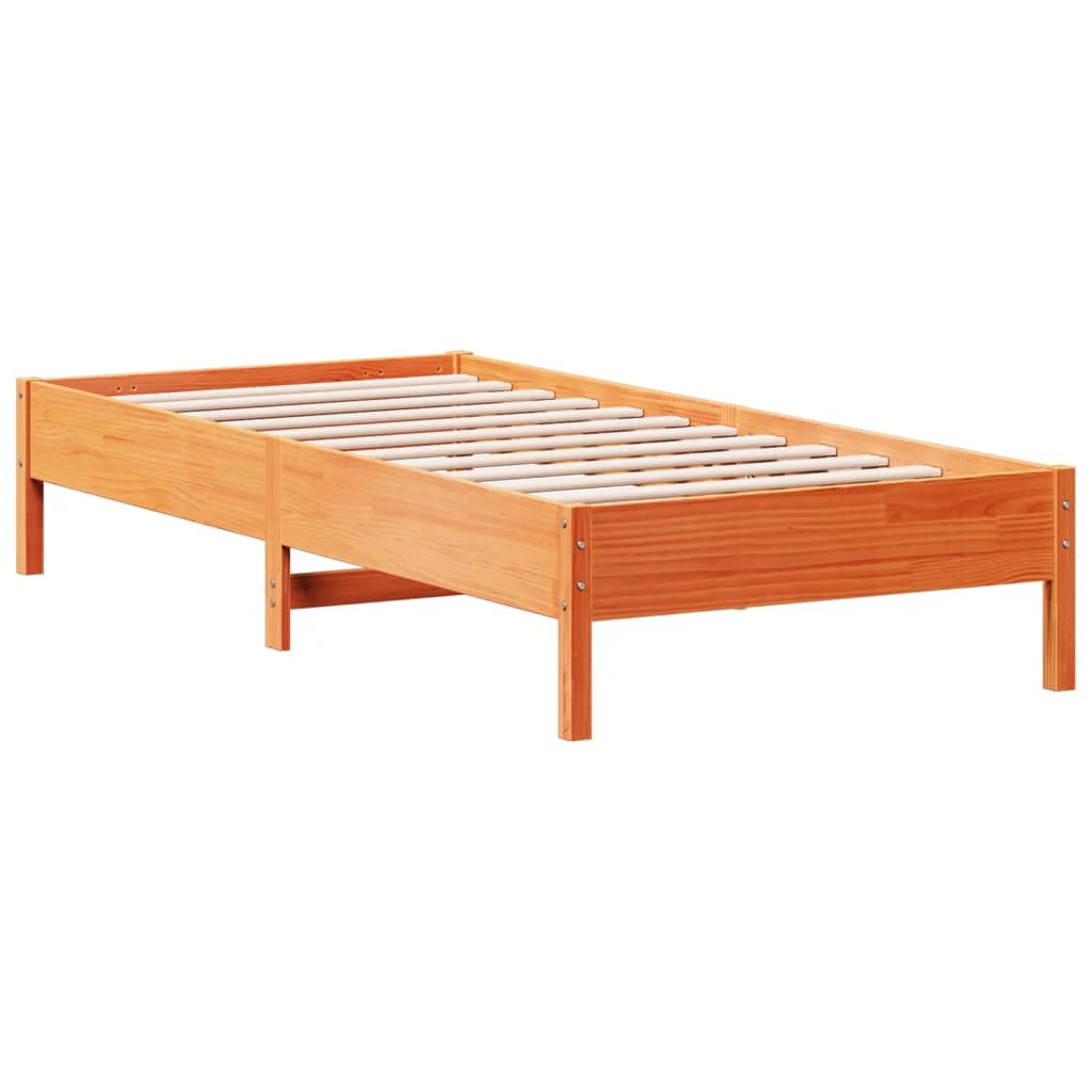 sengeramme uden madras 90x200 cm massivt fyrretræ gyldenbrun - Image 2