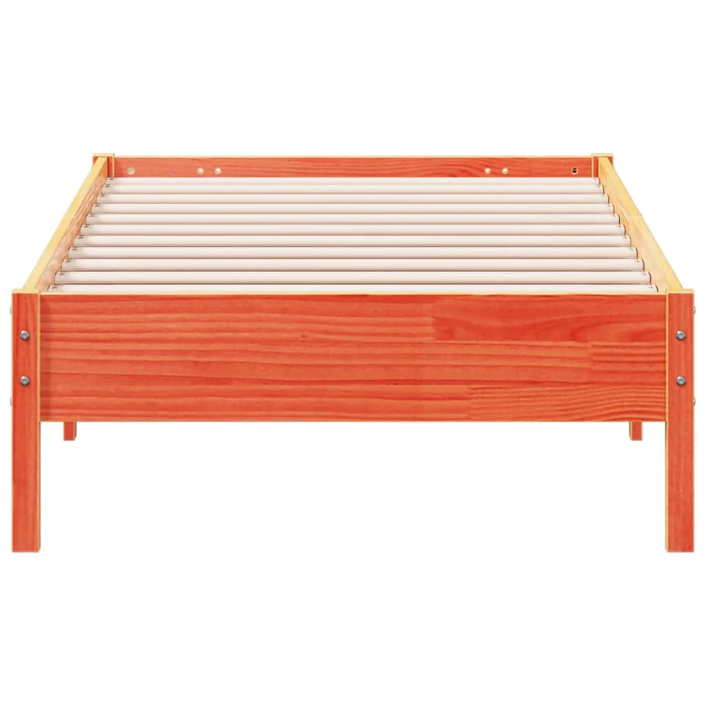 sengeramme uden madras 90x200 cm massivt fyrretræ gyldenbrun - Image 4