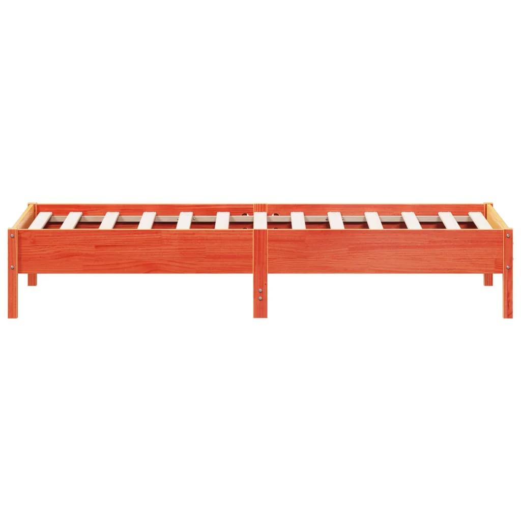 sengeramme uden madras 90x200 cm massivt fyrretræ gyldenbrun - Image 5