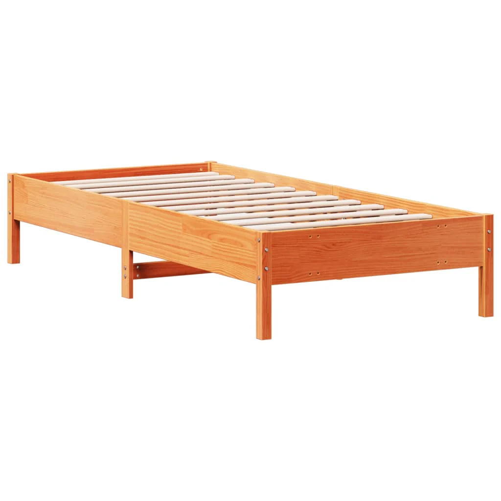 sengeramme uden madras 90x200 cm massivt fyrretræ gyldenbrun - Image 6