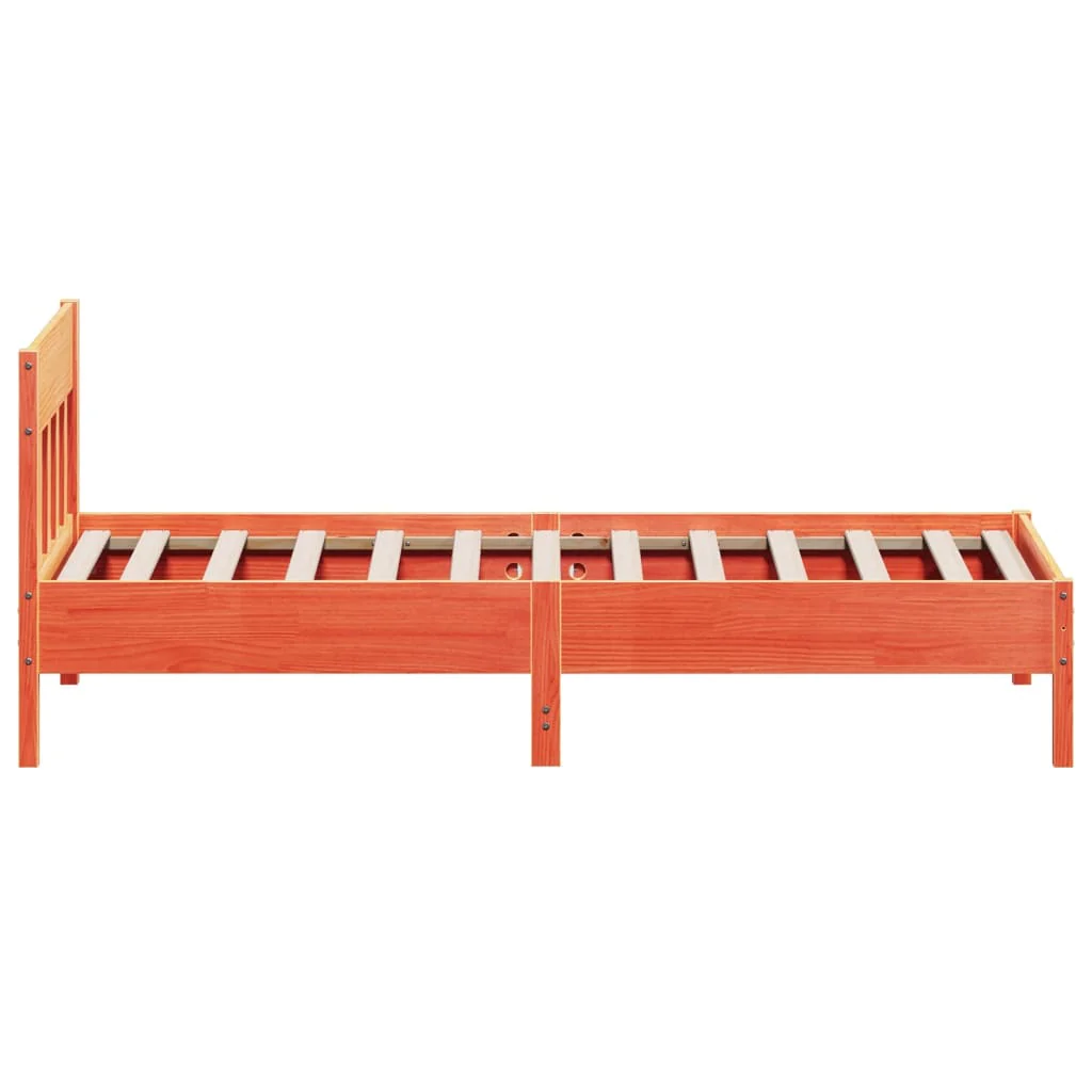 sengeramme uden madras 90x200 cm massivt fyrretræ gyldenbrun - Image 5
