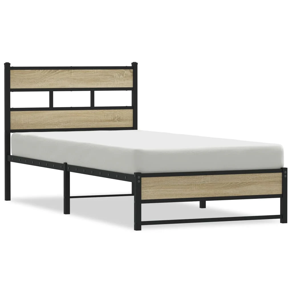 sengeramme uden madras 90x200 cm metal sonoma-eg - Image 2