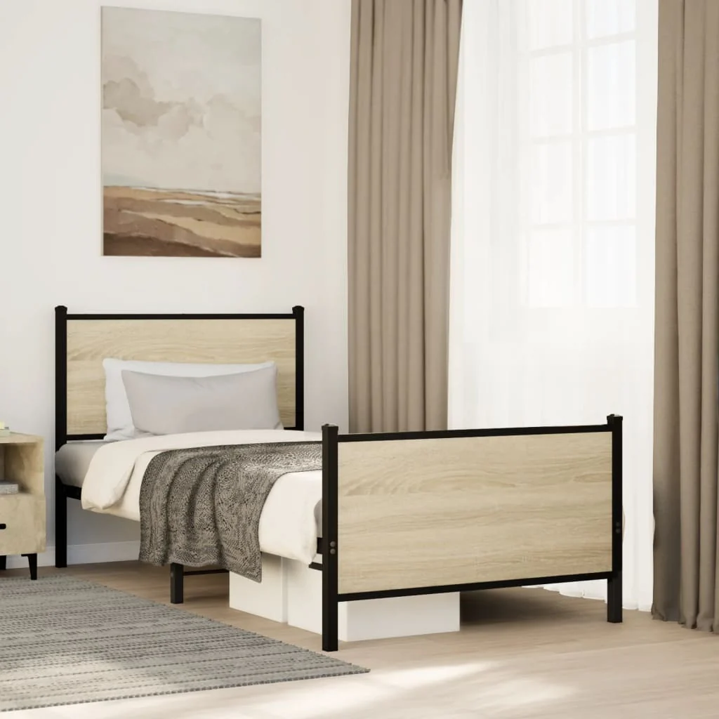 sengeramme uden madras 90x200 cm metal sonoma-eg