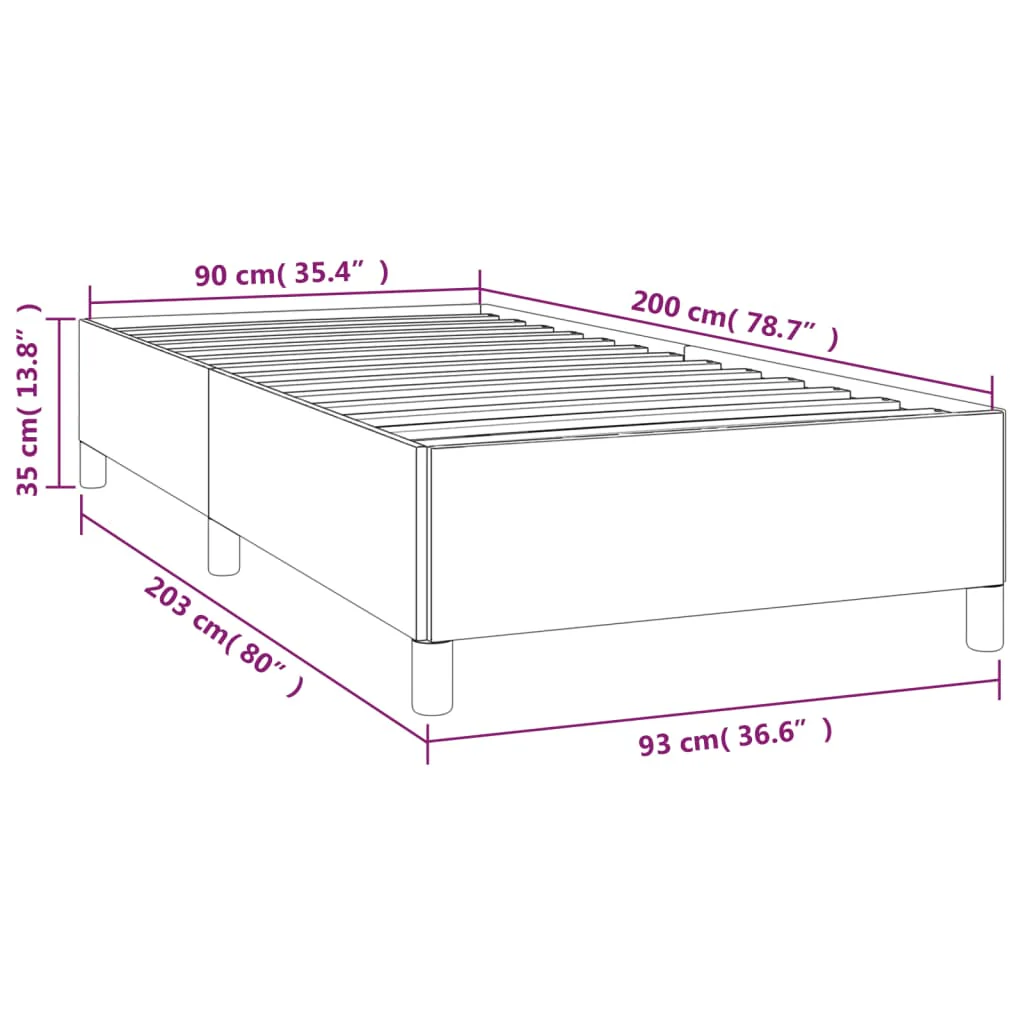 sengeramme uden madras 90x200 cm stof blå - Image 8