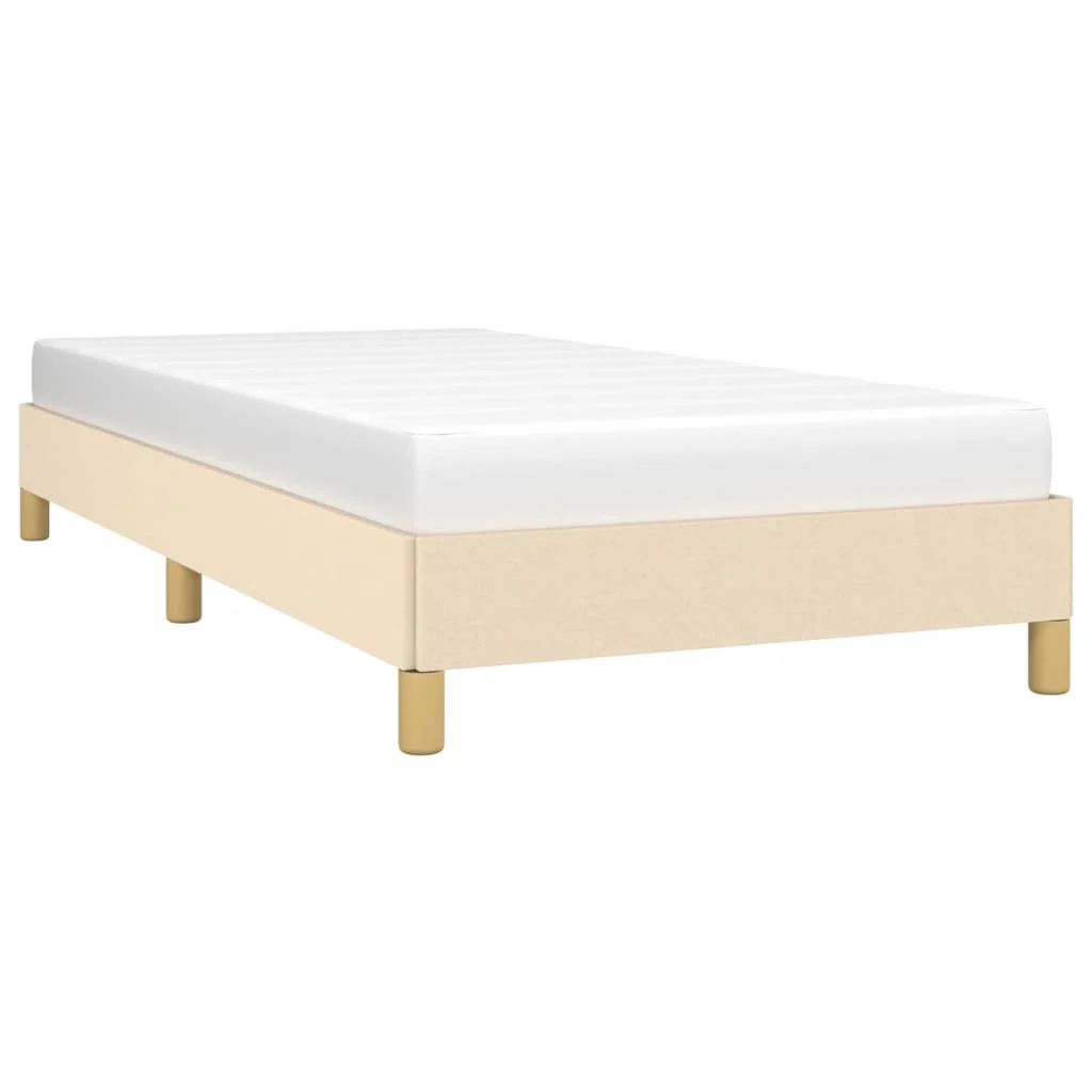 sengeramme uden madras 90x200 cm stof cremefarvet - Image 3