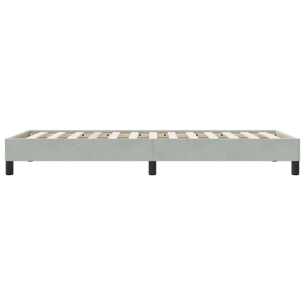 sengeramme uden madras 90x210 cm fløjl lysegrå - Image 6