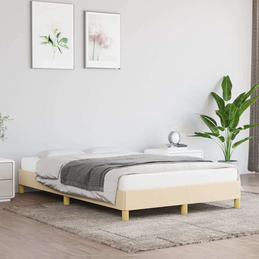 Sengeramme uden madras Creme 120x200 cm Stof