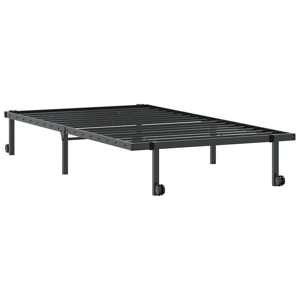 sengeramme uden madras foldbare 100x190 cm stĂĄl sort - Image 5