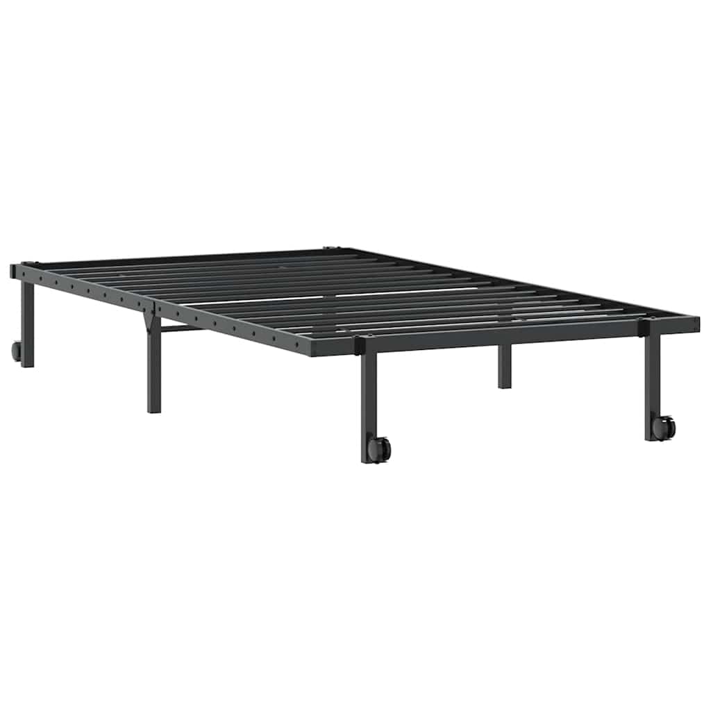 sengeramme uden madras foldbare 100x200 cm stål sort - Image 5