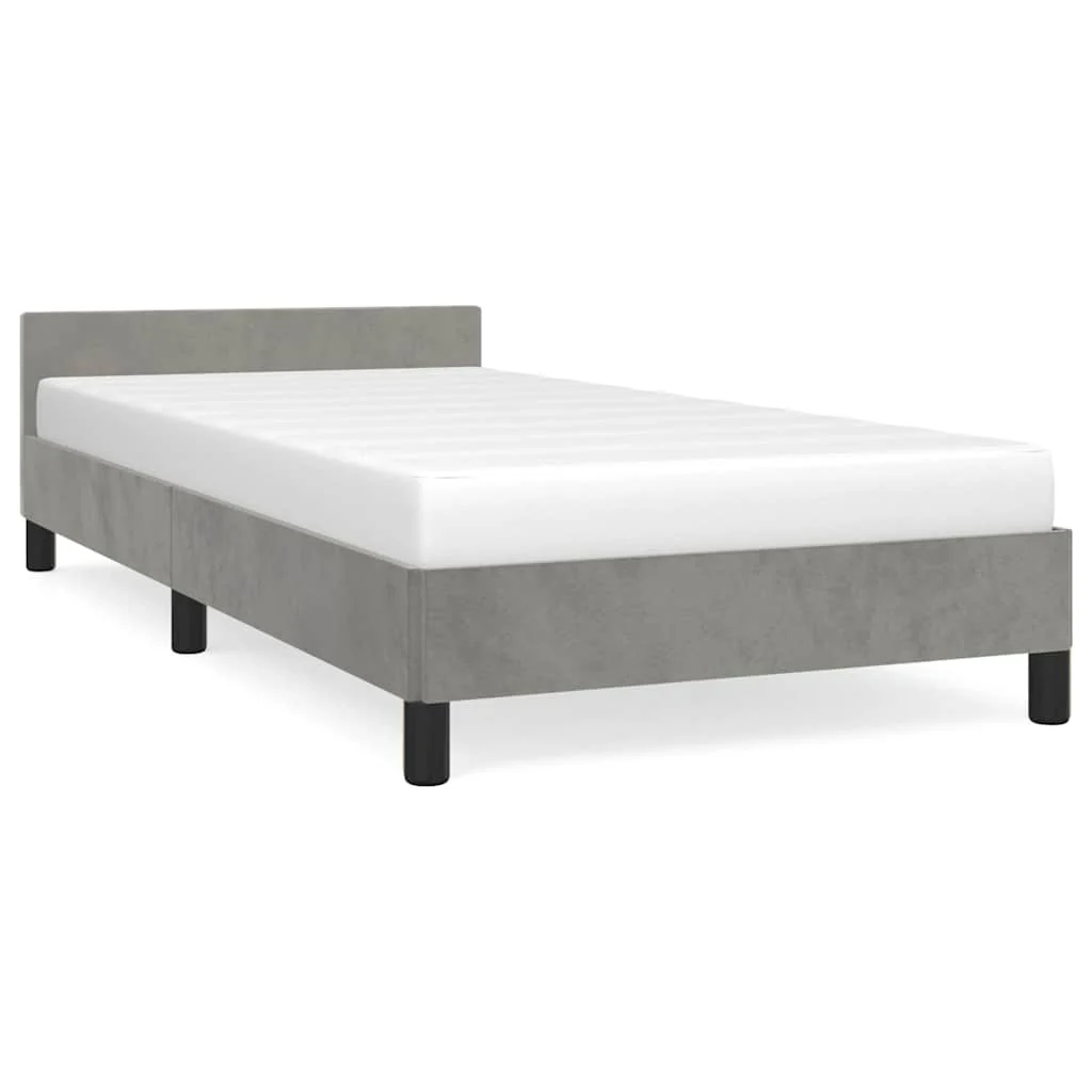 Sengeramme uden madras Lysegrå 100x200 cm Fløjl - Image 2