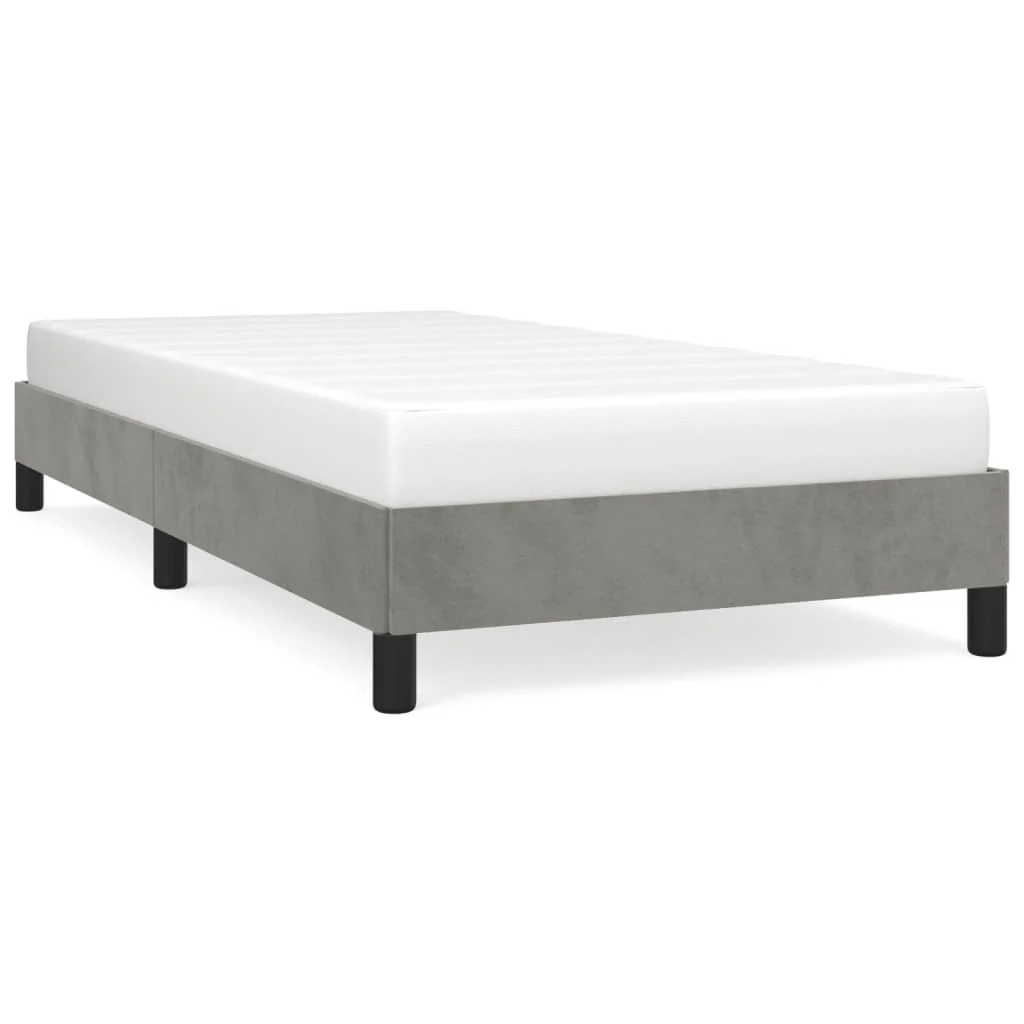 Sengeramme uden madras Lysegrå 100x200 cm Fløjl - Image 2