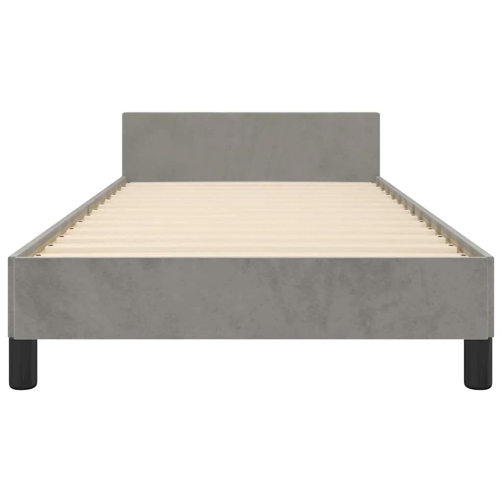 Sengeramme uden madras Lysegrå 90x190 cm Fløjl - Image 5