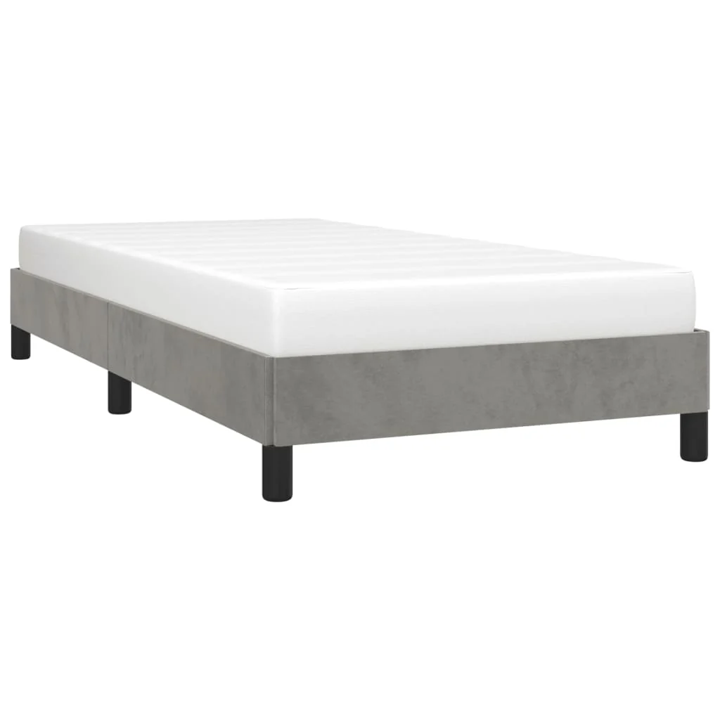 Sengeramme uden madras Lysegrå 90x190 cm Fløjl - Image 4