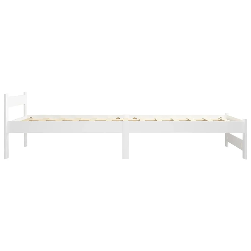 Sengeramme uden madras massivt fyrretræ 100x200 cm hvid - Image 4