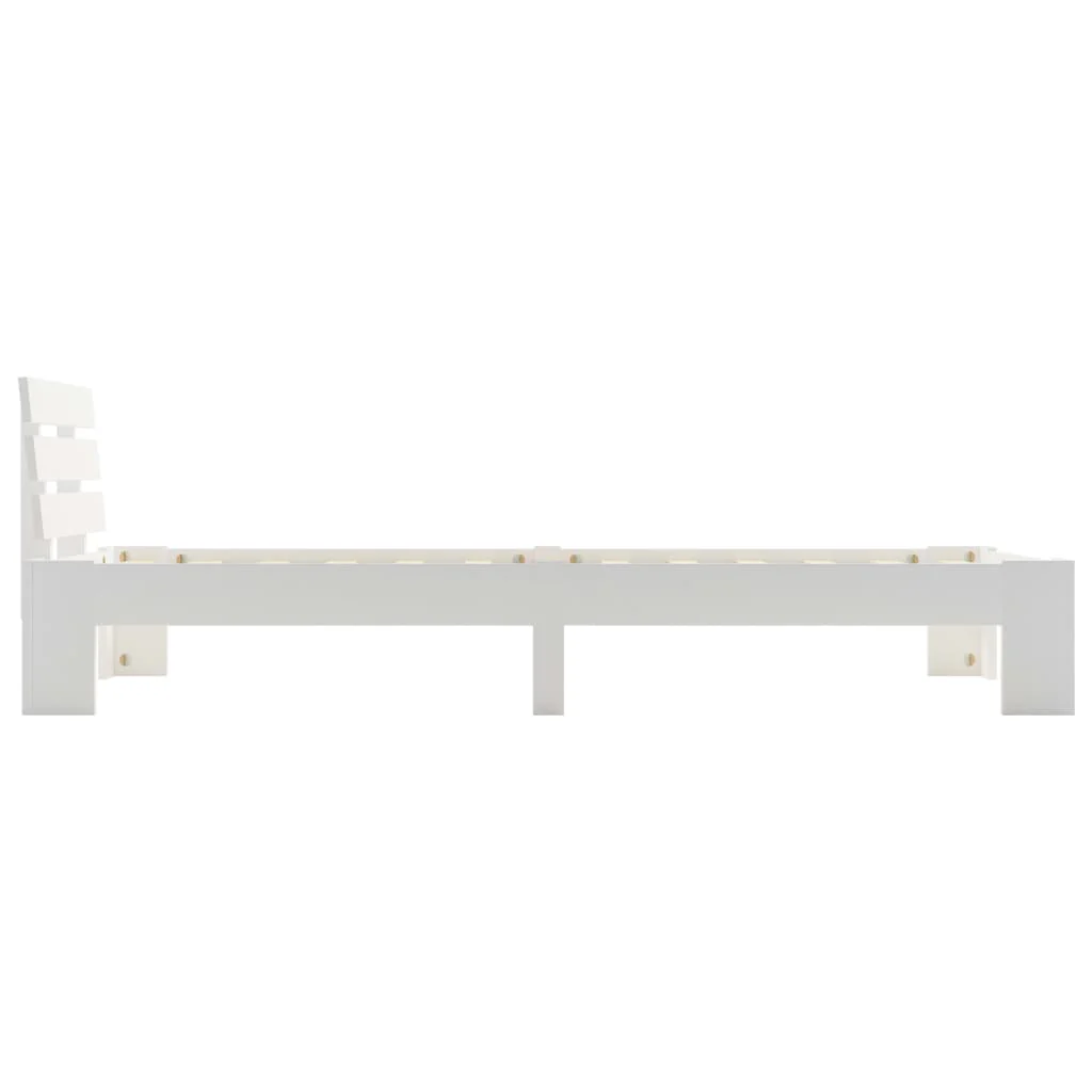 Sengeramme uden madras massivt fyrretræ 100x200 cm hvid - Image 4