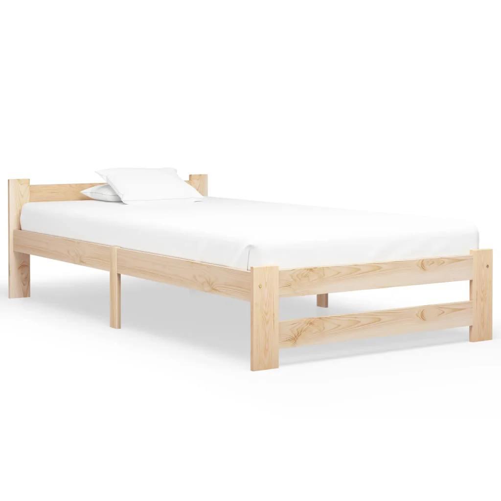 sengeramme uden madras massivt fyrretræ 90x200 cm