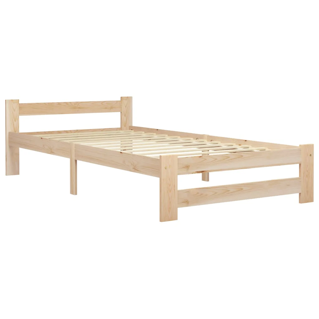 sengeramme uden madras massivt fyrretræ 90x200 cm - Image 2