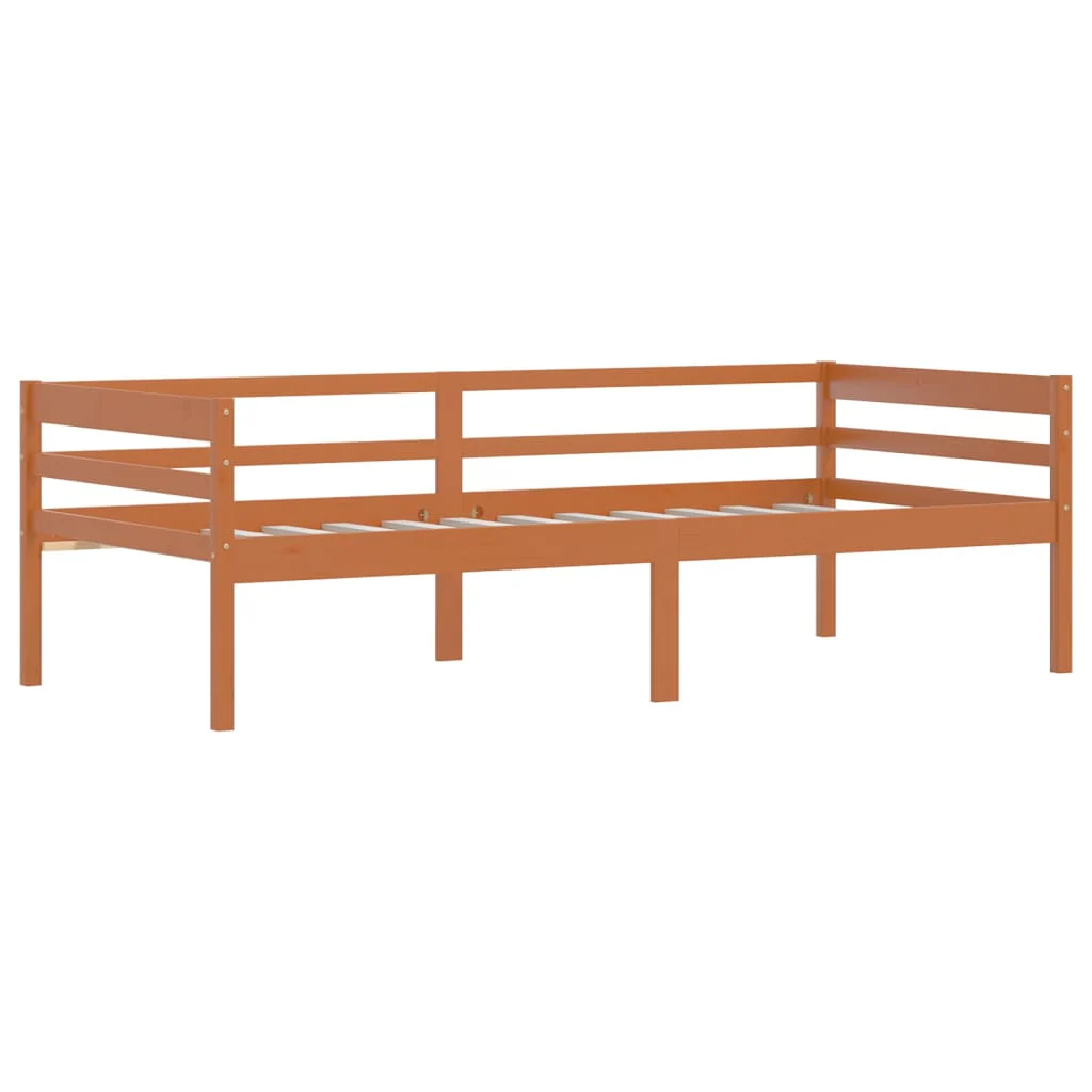 sengeramme uden madras massivt fyrretræ 90x200 cm honningbrun - Image 3