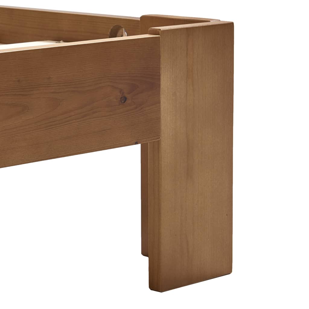 sengeramme uden madras massivt fyrretræ 90x200 cm honningbrun - Image 5