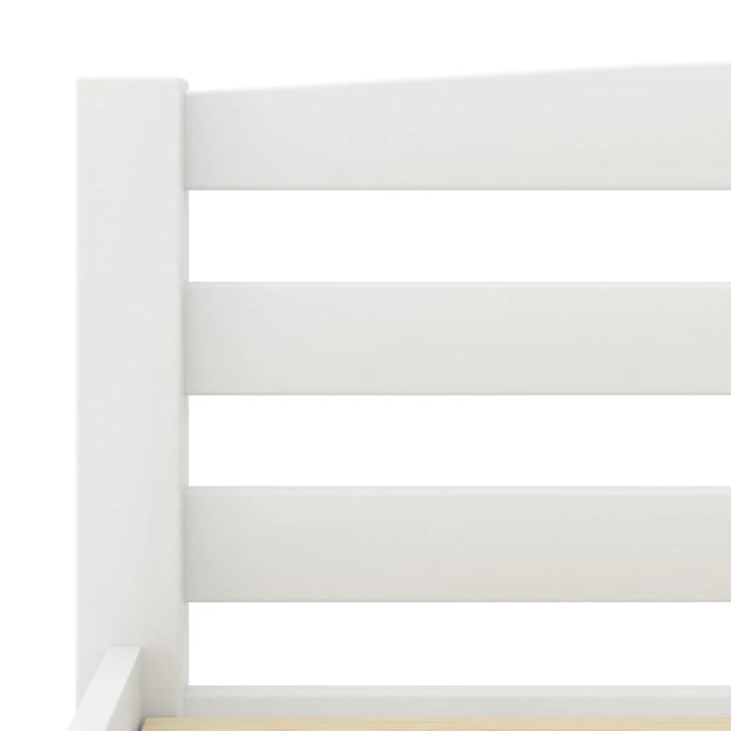 sengeramme uden madras massivt fyrretræ 90x200 cm hvid - Image 6