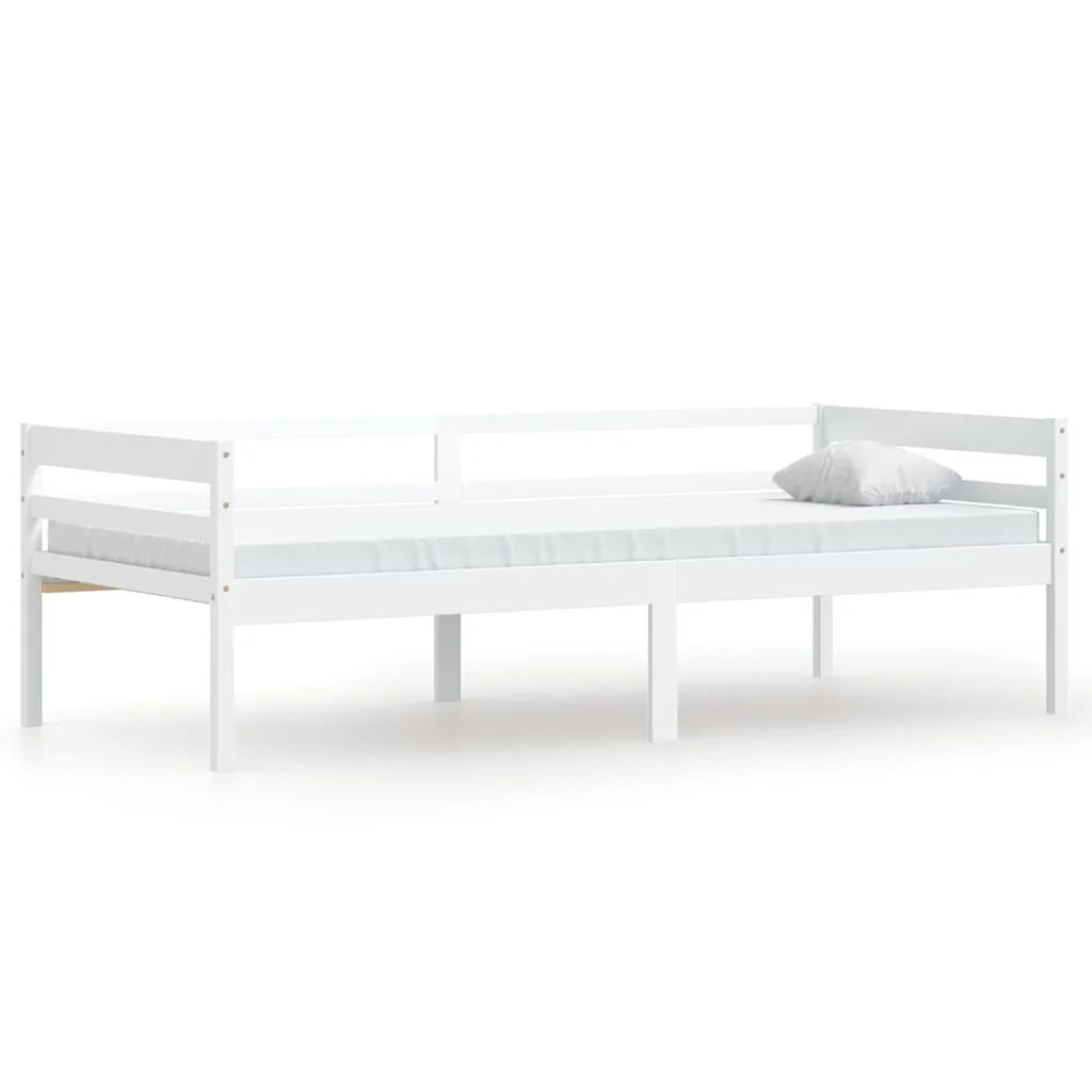sengeramme uden madras massivt fyrretræ 90x200 cm hvid - Image 2