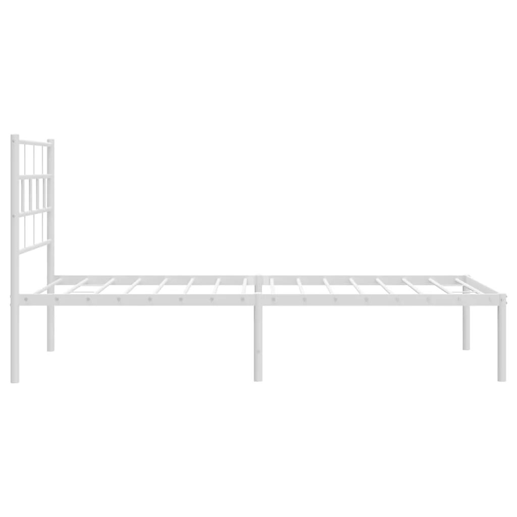 sengeramme uden madras med hovedgærde 75x190 cm hvid - Image 6