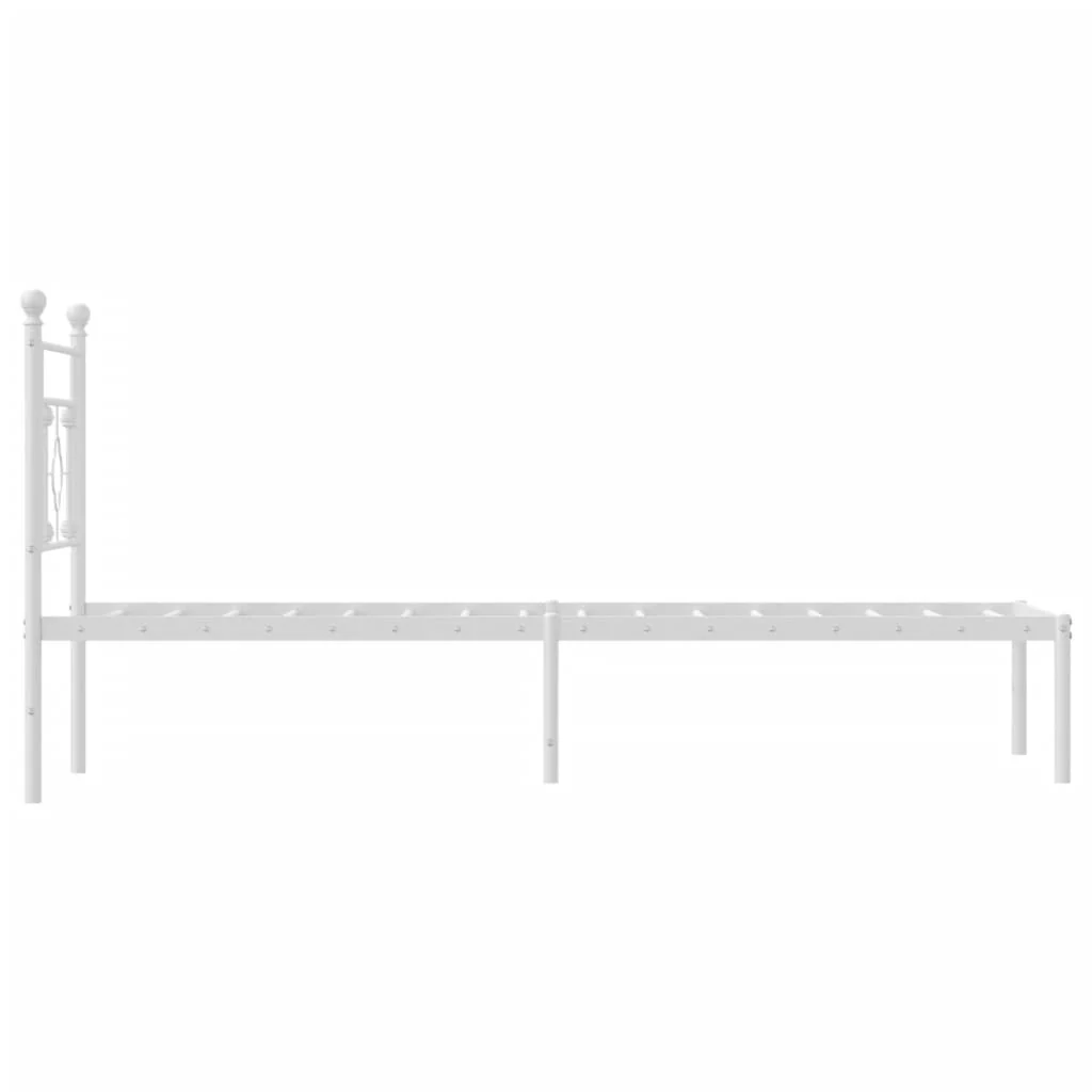 sengeramme uden madras med hovedgærde 75x190 cm hvid - Image 6