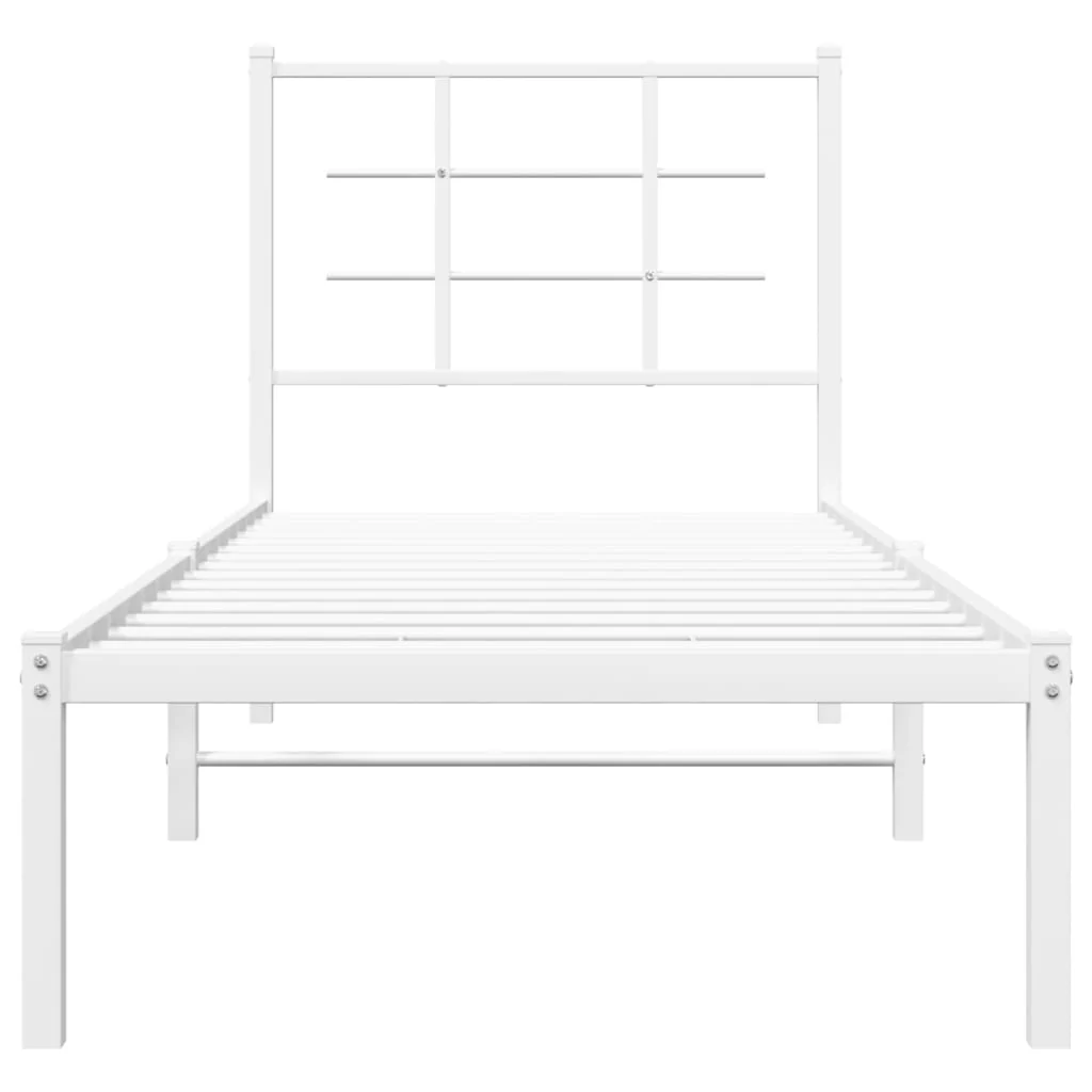 sengeramme uden madras med hovedgærde 75x190 cm hvid - Image 5