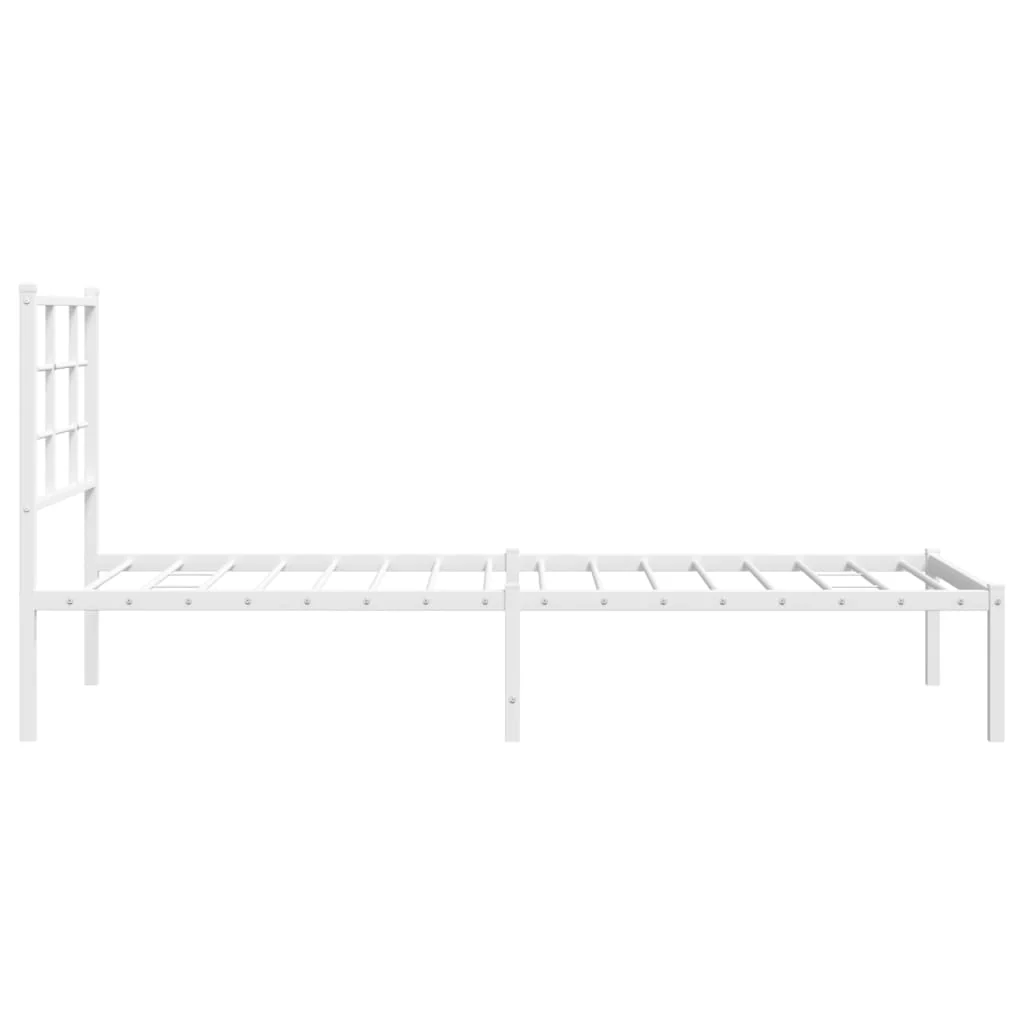 sengeramme uden madras med hovedgærde 75x190 cm hvid - Image 6