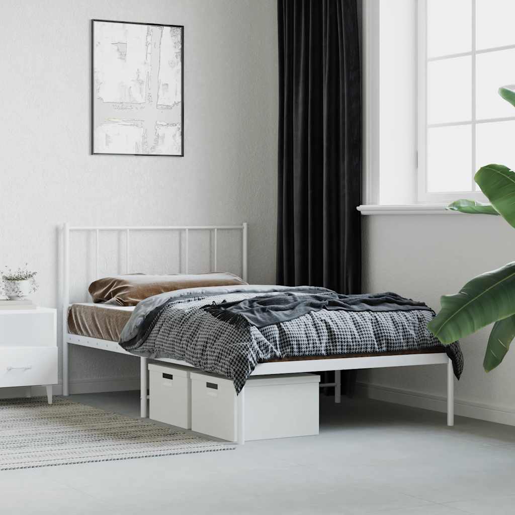 sengeramme uden madras med hovedgærde 75x190 cm hvid