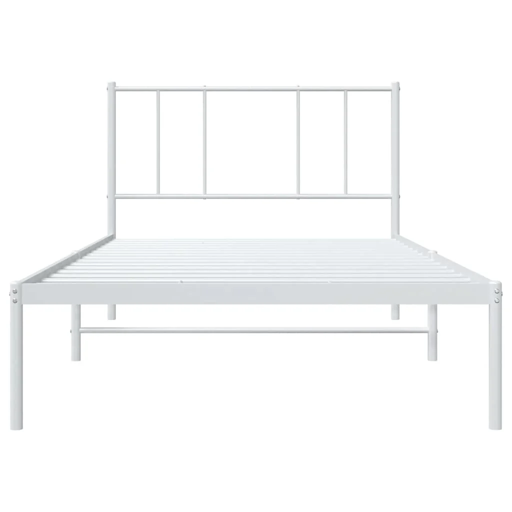 sengeramme uden madras med hovedgærde 75x190 cm hvid - Image 6