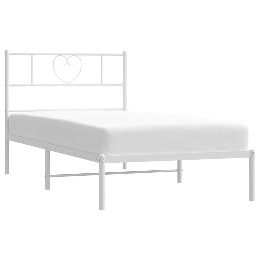 sengeramme uden madras med hovedgærde 75x190 cm hvid - Image 3