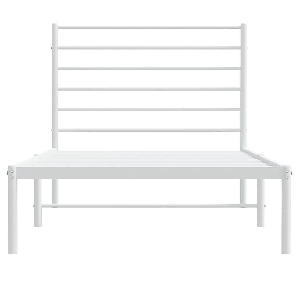 sengeramme uden madras med hovedgærde 75x190 cm hvid - Image 6