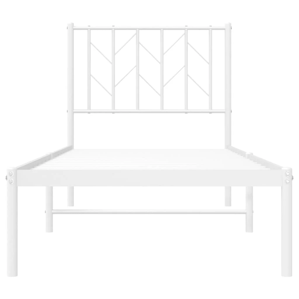 sengeramme uden madras med hovedgærde 75x190 cm hvid - Image 5