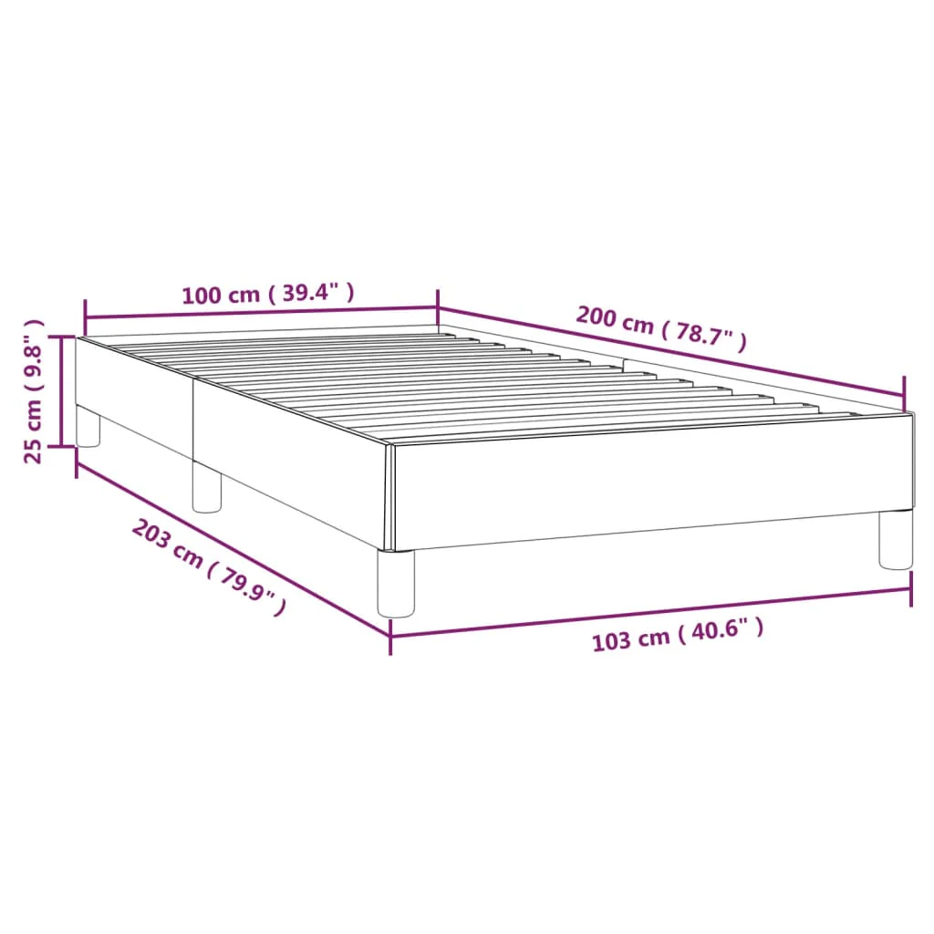 Sengeramme uden madras Mørkebrun 100x200 cm Stof - Image 8